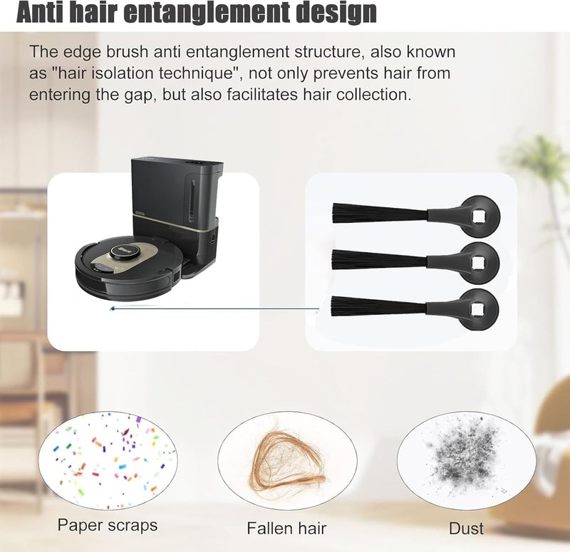 Detetap Side Brush Replacement Parts for Shark ION Robot IQ R101AE (RV1001AE),AV2511AE AV2501AE RV2502AE AV2501S IQ R101 (RV1001) RV1000 RV2001AE RV1012AE AV911S EZ Robot Vacuum Cleaner Accessory -6 Pack - Image 4